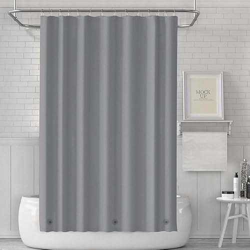 TIKABC Shower Curtain Liner, 4G PEVA Shower Liner, Plastic Peva Waterproof Shower Curtains, 72x72 inch with Grommet Holes 3 Magnetic Weights