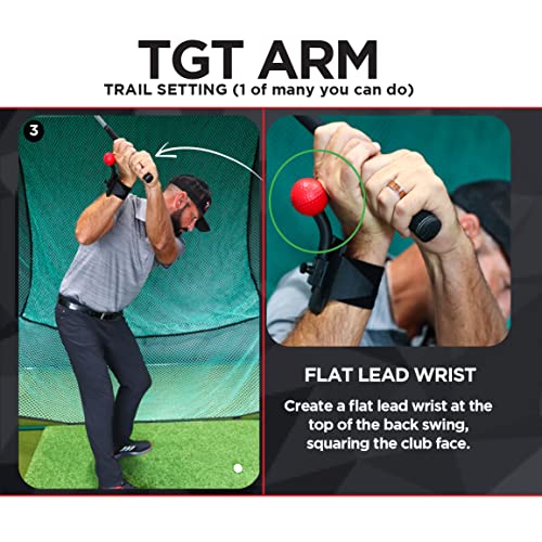 Total Golf Trainer Arm Aid - To Improve Chipping, Pitching & Full Swing - Lead & Trail Hand/Wrist/Arm Movement To Control Club Face - Straight Lead Arm - Width In Trail Arm - Wrist Hinge & Create Lag #TOP5