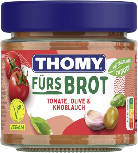 THOMY Brotaufstrich Tomate, Olive & Knoblauch, Glas, 6er Pack (6 x 180g)