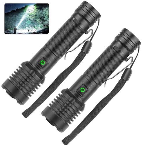 【ZOOMABILE E 5 MODALITÀ DI ILLUMINAZIONE】: Questo flash ha 5 modalità di illuminazione: Alta-Media-Bassa-Strobo-SOS. In base alle nostre esigenze, possiamo allungare la testa della torcia ad alto lumen per regolare la messa a fuoco, scegliere liberamente l'osservazione a lunga distanza e l'illuminazione ad ampio raggio. È molto adatta per il campeggio, l'escursionismo, le passeggiate con il cane, la pesca o qualsiasi attività all'aperto e per il backup di emergenza per lo spegnimento. Premendo a lungo per 3 secondi si spegne la luce, senza bisogno di attivare tutte le modalità di illuminazione.