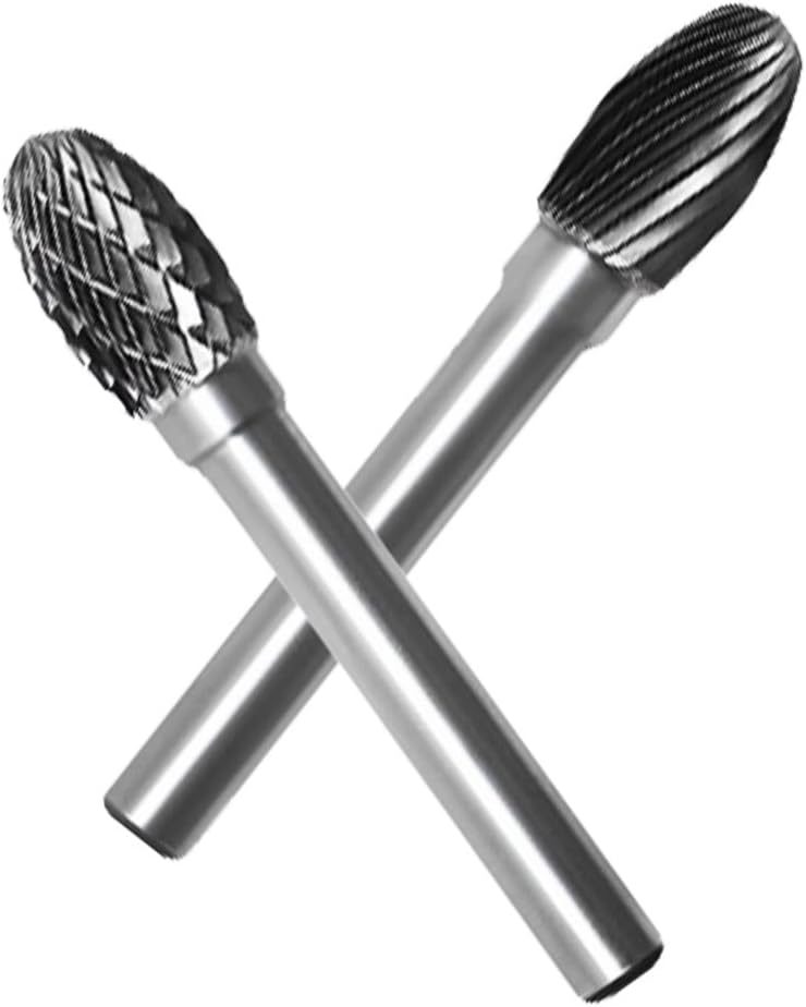 1/4" Shank 10mm Aluminum Cutting Burr, End Flat Cylindrical Shape Double/Single Cut Tungsten Carbide Burs for Rotary Tools, Drill (A/AX)