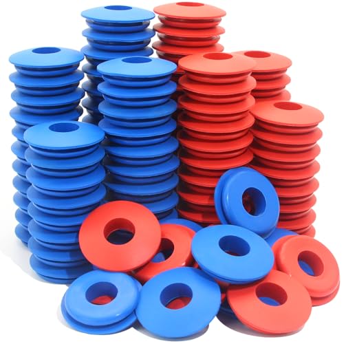 GREPSPUD 100pcs Glad Hand Seals Rubber 50pcs Red & 50pcs Blue Truck Gladhand Seals Polyurethane Seal Round Washers Grommets Gaskets for Semi Trucks Trailers Tractors Parts Number 10028