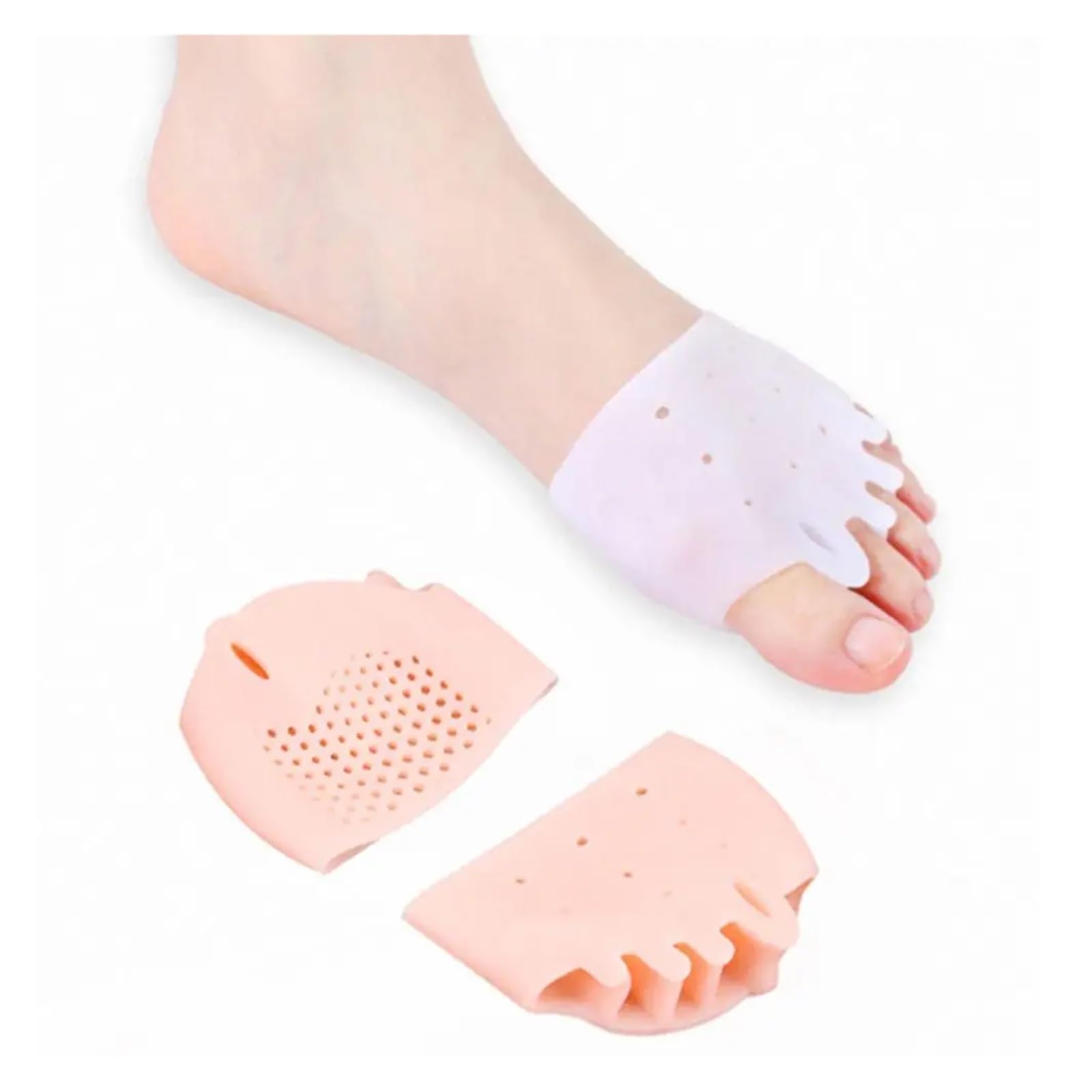 Zehenspreizer für Hallux Correc Zehenspreizer, reine Farbe, Silikon, Finger, Ballenzehen, Valgusspreizer (Typ B)