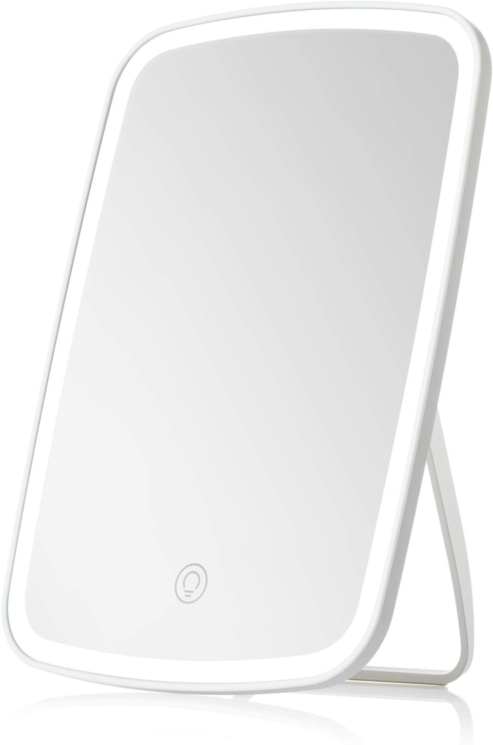 NEZZOE Rechargeable LED Makeup Mirror for Dressing Table, Portable Travel Light up Mirror, Dimmable Touch Screen, 24x17 cm