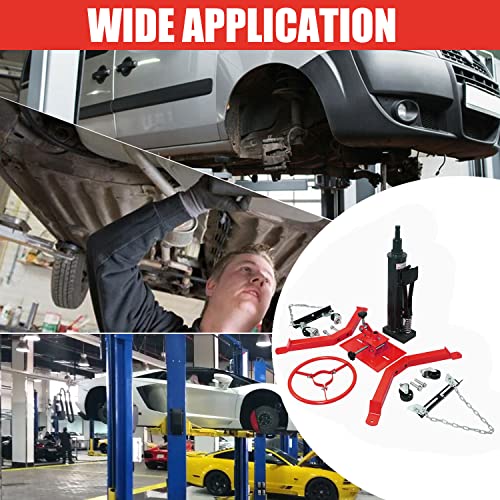 Prijesse Hydraulic Transmission Jack, 34" - 70" Adjustable Height Telescoping Transmission Hydraulic Garage/Shop 1100 Lbs/ 0.5 Ton 2 Stage Hydraulic 360° Swivel Wheel Lift Hoist For Car Lift (Red) #TOP4