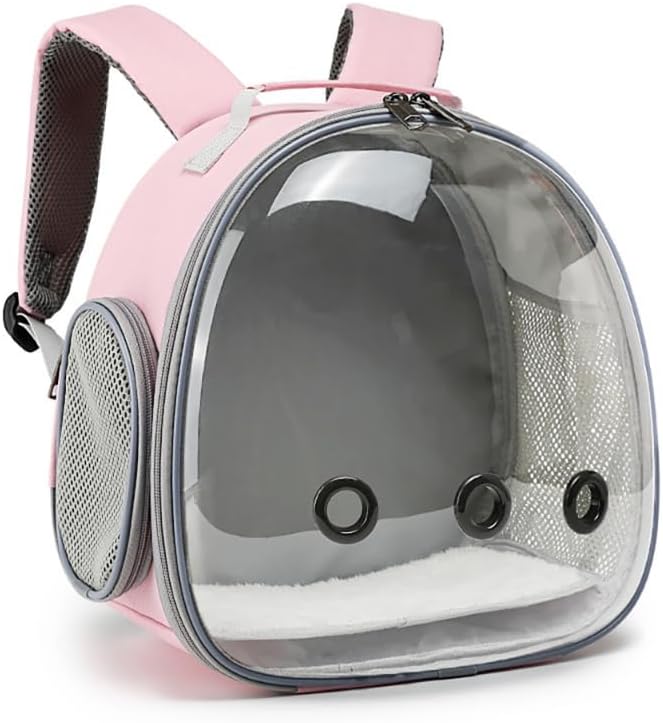 Animal Carrier Backpack Travel Portable Small Breathable Backpack for Hamster Pet Bag Guinea Pig Carrier Rabbit Bird (Black)