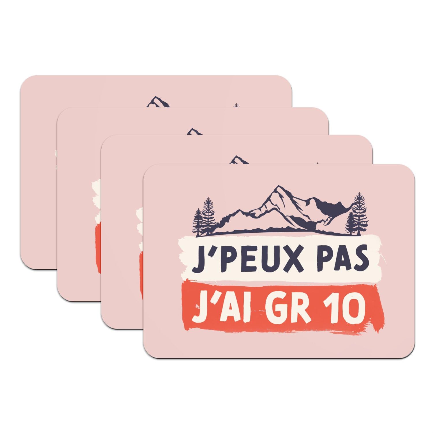 Sets de table en caoutchouc rose antidérapant grand format GR10