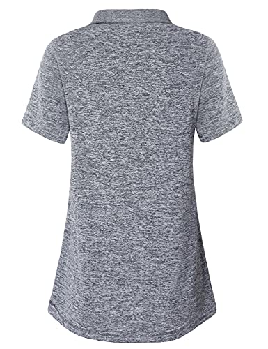 Miss Fortune Women's Golf Polo Shirt Athletic Polo Shirt Short Sleeves Sports Polo Shirts,Grey L #TOP2