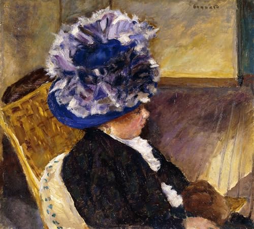 Cuadro Jeune Femme Au Chapeau de Pierre Bonnard para un salón elegante de 60x90cm