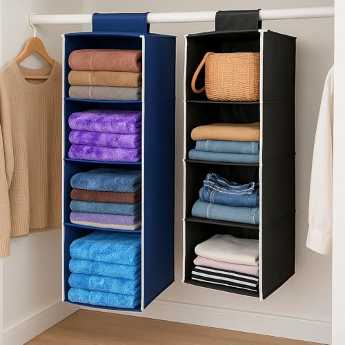 Image of Hanging Organizer (Blue Black, Pack of 2 (4 Shelf))
