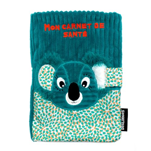 LES DEGLINGOS - PROTEGE CARNET DE SANTE BERLINGOS LE KOALA - BLEU - Dès la naissance - Idée cadeau - 25cm