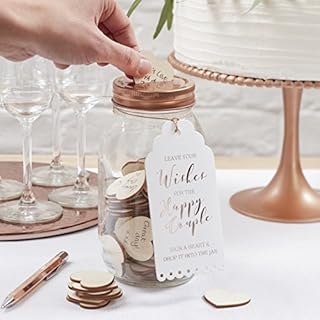 Ginger Ray Alternative Wedding Guestbook Wishing Jar Beautiful Botanics, Pink