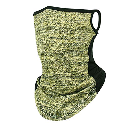Neck Gaiters For Women, Face Cover Scarf, Face Bandana For Men, Balaclava Half Face Cover, Headwear Headband Bandana Neck Gaiter With Loop Ear (Yellow)