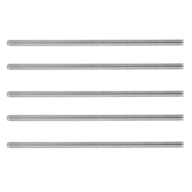M6 X 150Mm 304 Stainless Steel Fully Threaded Rod Bar Studs Hardware 5 Pcs - (Color: Silver)