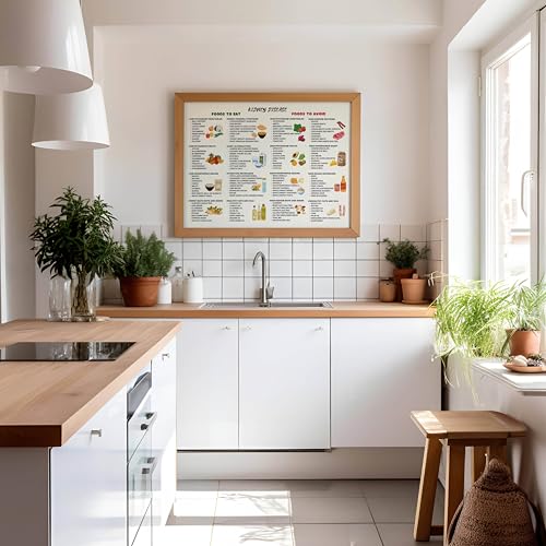 Tabela de lista de alimentos amigos dos rins - Pôster de dieta com baixo teor de potássio de 30,5 x