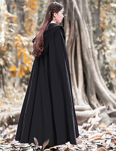 Flygo Women Wool Blend Hooded Cape Fall Winter Cloak with Hood Windproof Poncho Maxi Coat2