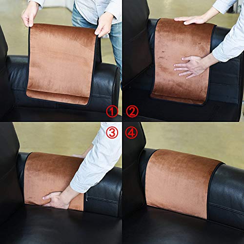 image for BCP Brown Color Velvet Sofa Couch Chair Armrest Soft Caddy Organizer H