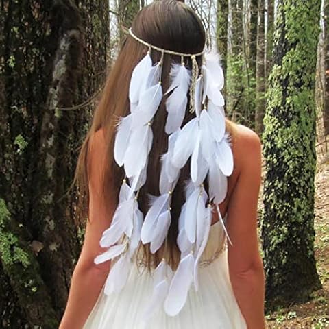 Fashband Indian Feather Headband with Tassels Cover