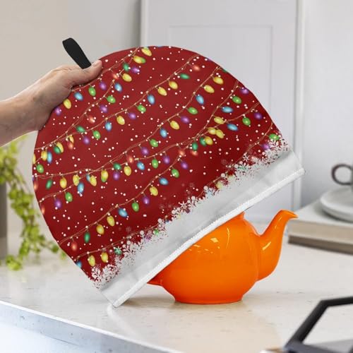 Image of Colour Light Tea Cover Large Tea Pots Cozy Tea Cozies Teapot Dust Cover Insulated Keeping Warm Tea Kettle Quilt for English Tea Sets for Home Kitchen Tea Pot Decor