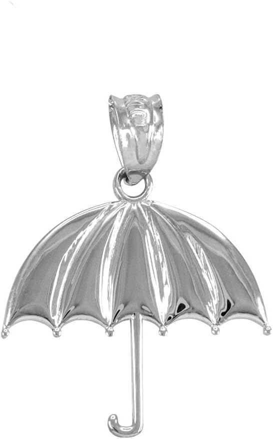 Trendy Necklaces High Polish 925 Sterling Silver Upright Umbrella Charm Pendant