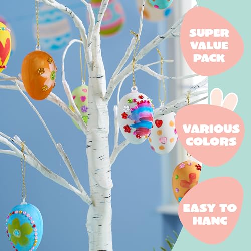 Joyin 25 Pcs Hanging Egg Painting Kit Easter Decoration For Easter Branches And Arrangements Plastic Craft Kit Eggs For Diy Painting - 2