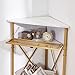 VECELO Corner Table for Small Spaces, Multipurpose Storage Cabinet Shelf Organizer with Flip Door in Living Room/Bedroom/Kitchen/Bathroom, Gold