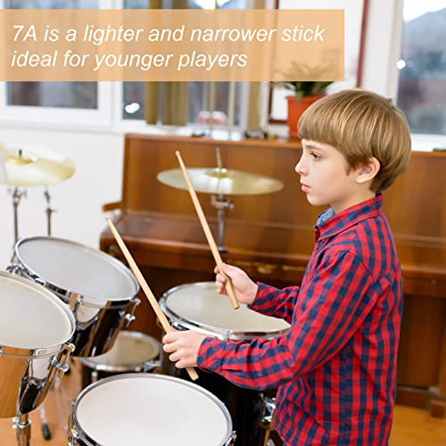 Boao 16 Pairs 7A Maple Drum Sticks Classic Maple Wood Drumsticks For Rock Kids Beginners Band Musical Instrument Percussion Accessories #TOP6
