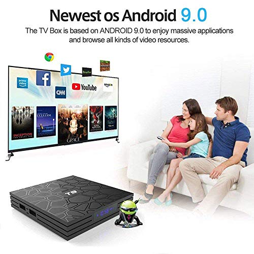 Android TV Box 9.0,EASYTONE T9 Android TV Box 4GB RAM 32GB ROM Quad Core/ 2.4G+5G Dual WiFi/ 64 Bits/ BT4.0/ H.265/ 3D UHD 4K Internet Smart TV Box