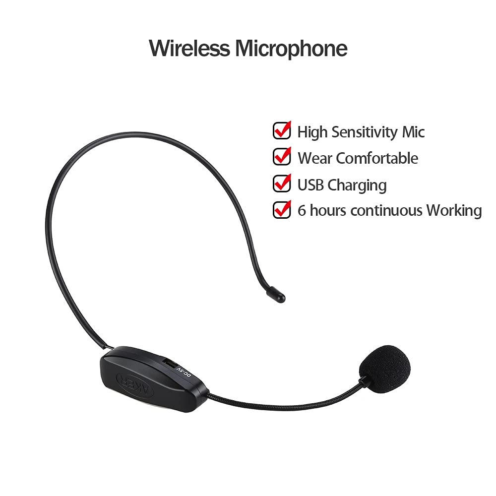 Portatile PA Amplificatore Vocale Microfono Auricolare 2200mA Amplificatore Altoparlante Voice Booster