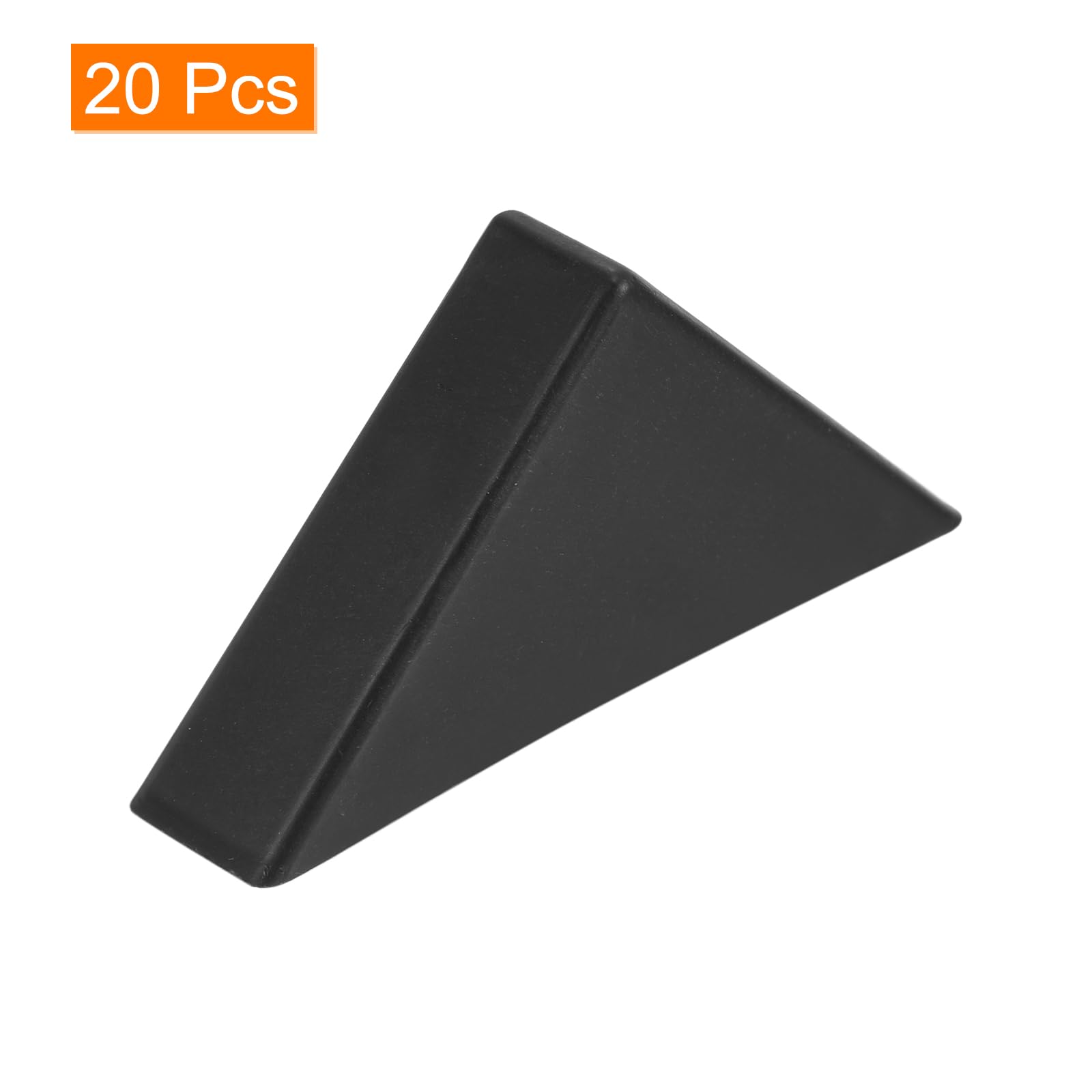 QUARKZMAN 20Pcs Protections d'Angle en Plastique 12x66mm Forme Triangulaire Coussin de Protection d'Angle pour la Protection des Coins en Verre, Miroir, Carrelage, Noir