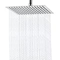 Aiscsc Rain Shower Head - 10 Inch High Pressure Shower Heads 304 Stainless Steel Ultra Thin Square Showerhead Pressure Boosting Design, Ceiling or Wall Mount