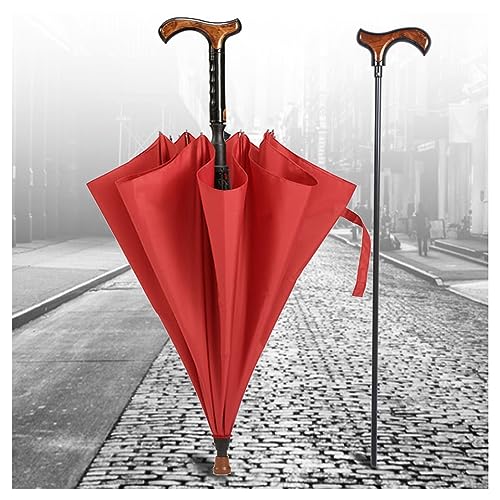 Parapluie canne de marche résistant à l'usure et coupe-vent multifonctionnel