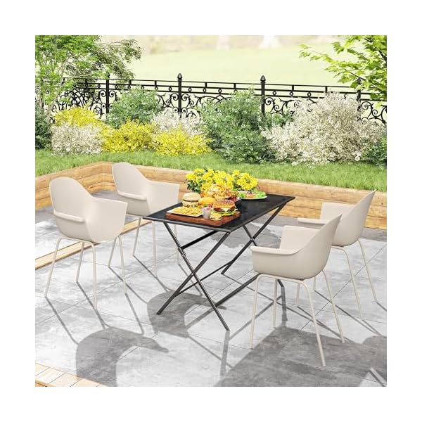 Outsunny Gartenstuhl Set 4-teilig Grau