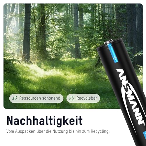 ANSMANN Telefon Akku Micro AAA, min. 950 mAh 1,2V, 2 Stück, wiederaufladbar, leistungsstark, ideal für DECT Phone, Schnurlostelefon, Babyphone, Ersatzakku