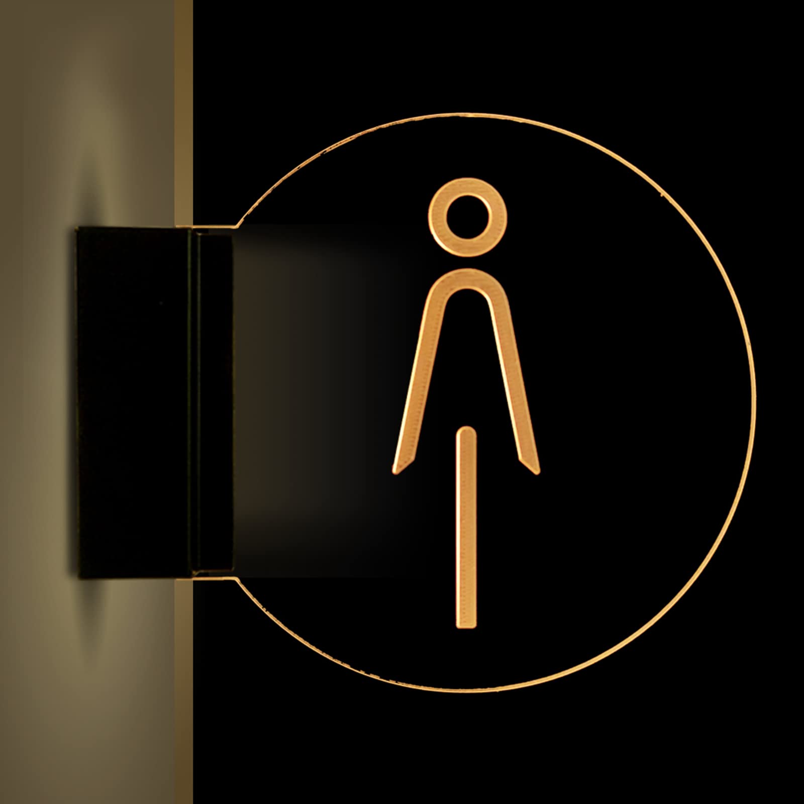 vrfvsdasAAS LED restroom sign, Double-Sided Luminous, 8 Inch Round Bathroom Signs, for The Office, Business or Home, Door or Wall