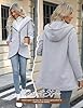 UMIPUBO Womens Hoodie Fleece Lined Long Hoodies Sweatshirts Ladies Winter Warm Zip Up Plain Hooded Long Sleeve Sherpa Jacket Coat Casual Zipper Pullover Outwear with Pockets (Light Grey, XXL) #4