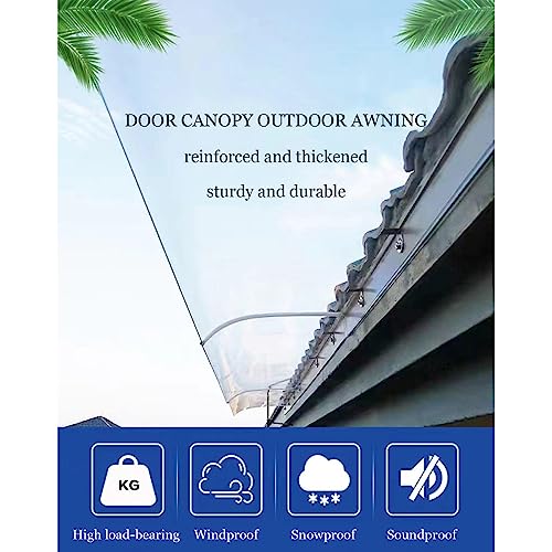 Auvent de porte invisible étanche en polycarbonate pour extérieur - 2
