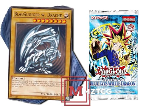 MZTCG Yu-Gi-Oh! Karten - Spar-Set aus 50 verschiedenen Karten mit einem zufälligen Booster - Deutsch Versandschutz - kompatibel...
