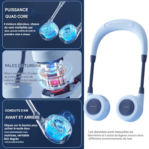 Ventilador de cuello sin aspas portátil para evitar sudor 7