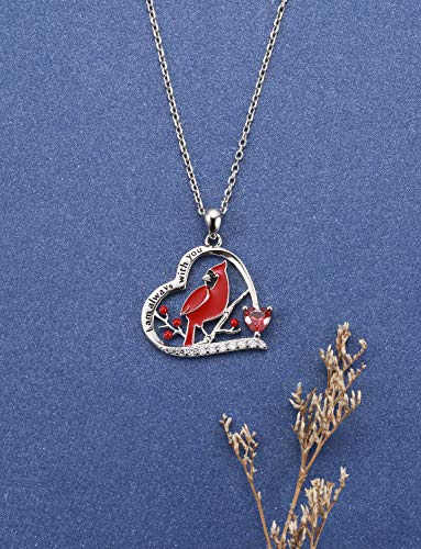 Red Cardinal Necklace 925 Sterling Silver I am Always With You Memorial Pendant Jewelry Gifts for Women4