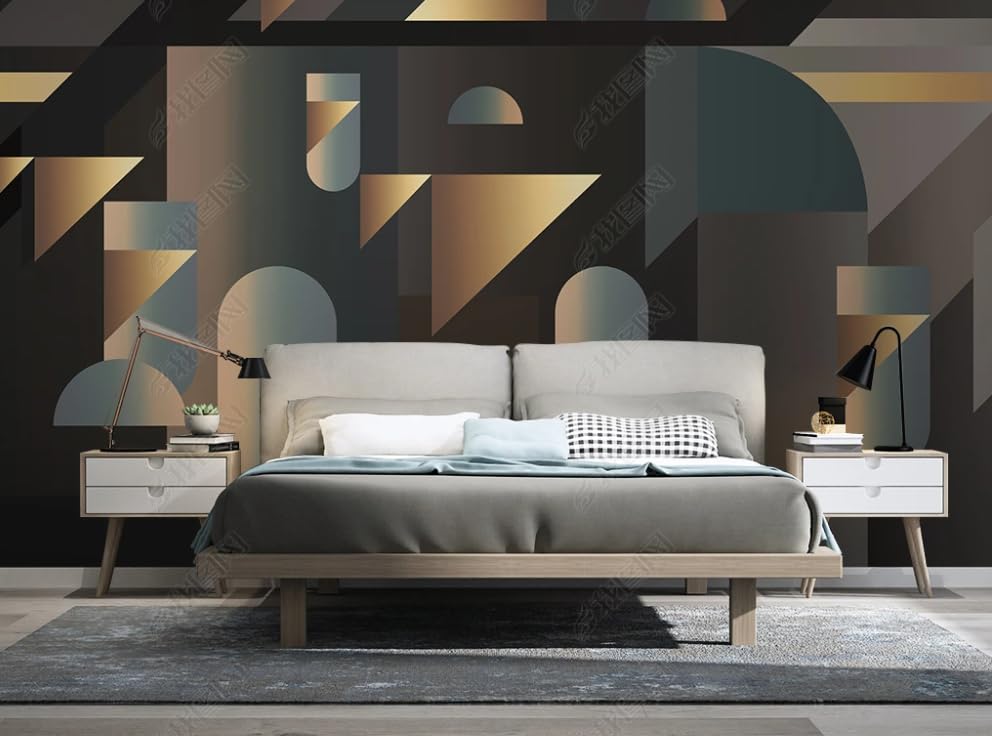 Papier peint intissé géométrique pour masquer les défauts des murs - 3