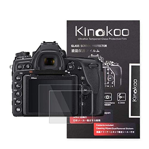 Image of kinokoo D780 Screen Protector 0.25mm 9H Hardness Tempered Glass Film for Nikon D780 Crystal Clear Film Bubble-Free /Anti-Scratch(2 Pack)