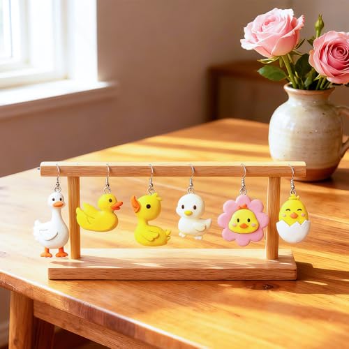 Image of ORIGACH 21 Pcs Duck Polymer Clay Cutters Set | Duck Heart Bow Shape Clay Cutters for Polymer Clay Jewelry Earrings with a Clear Storage Box