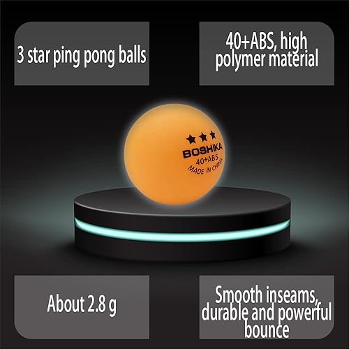 Miniatura 3 de Pelotas de ping pong de 3 estrellas a granel resistentes para entrenamiento avanzado, más de 40 pelotas de tenis de mesa, paquete de 100 (naranja)