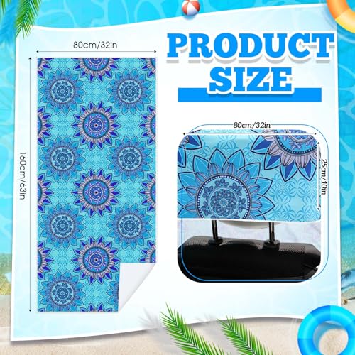Image of Hahafelt 2 Pack Car Seat Towel Cover with Storage Bag, Blue Mandala