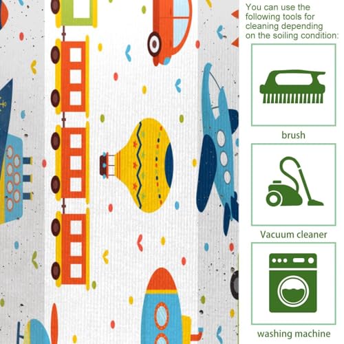 Alfombrillas de cocina lavables y absorbentes para pasillo con trenes 5