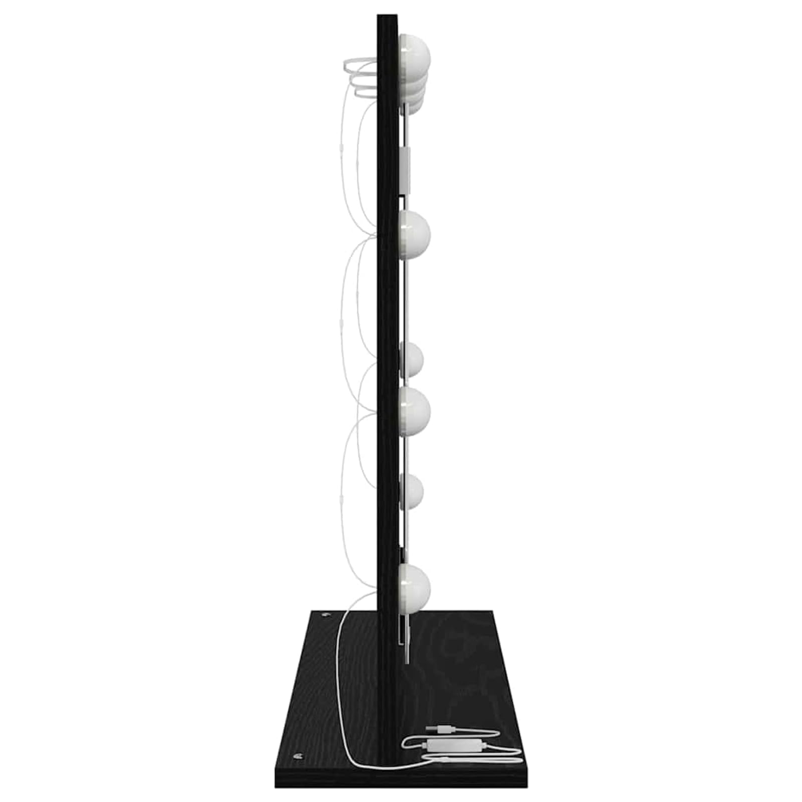 Gecheer Schminkspiegel mit LED-Lichtern Schwarz Eiche 60x55x18 cm, Deko Spiegel Bathroom Mirror für Badezimmer Make-up Rasur Wohnung Hotel868286
