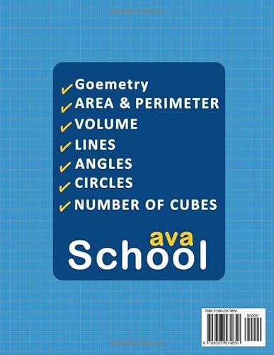 Geometry Math Workbook For Grade 4 With Area, Perimeter, Volume, Number of Cubes, Lines, Angles, Cir