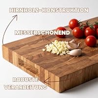 Premium Stirnholz Schneidebrett Eiche massiv und stabil 50 x 30 x 4 cm – Ansicht 6