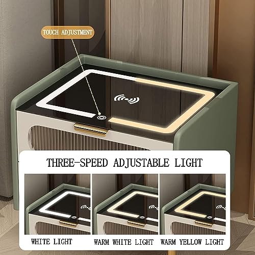 Table de chevet de chambre à coucher grise au design moderne et épuré - 5